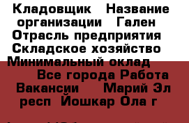 Кладовщик › Название организации ­ Гален › Отрасль предприятия ­ Складское хозяйство › Минимальный оклад ­ 20 000 - Все города Работа » Вакансии   . Марий Эл респ.,Йошкар-Ола г.